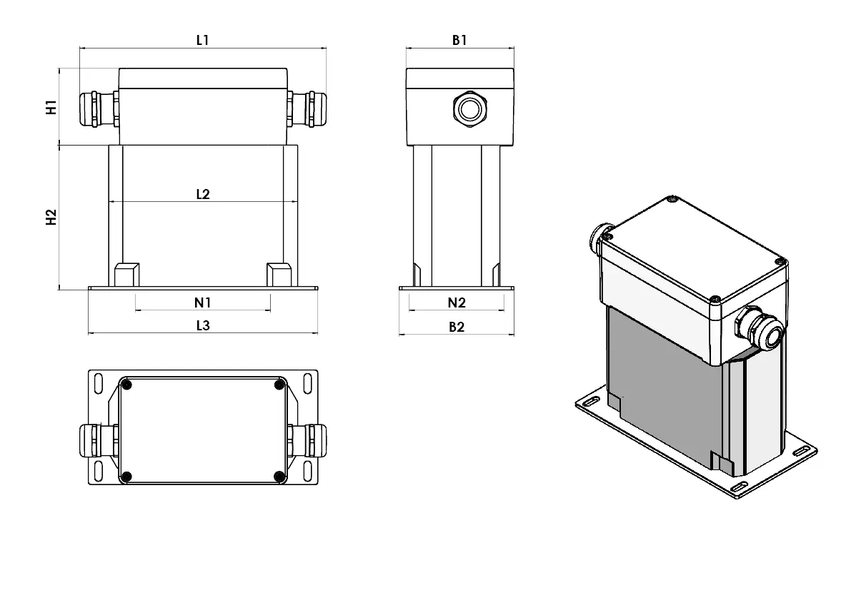 Disegno tecnico: Filtro sinusoidale CNW M 933