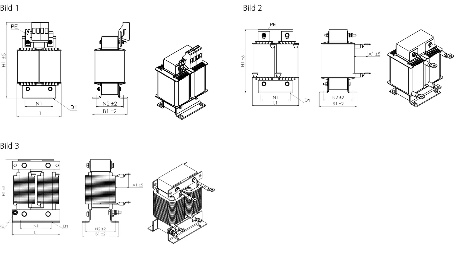 Disegno tecnico: Induttanza DC-link N CNW 892