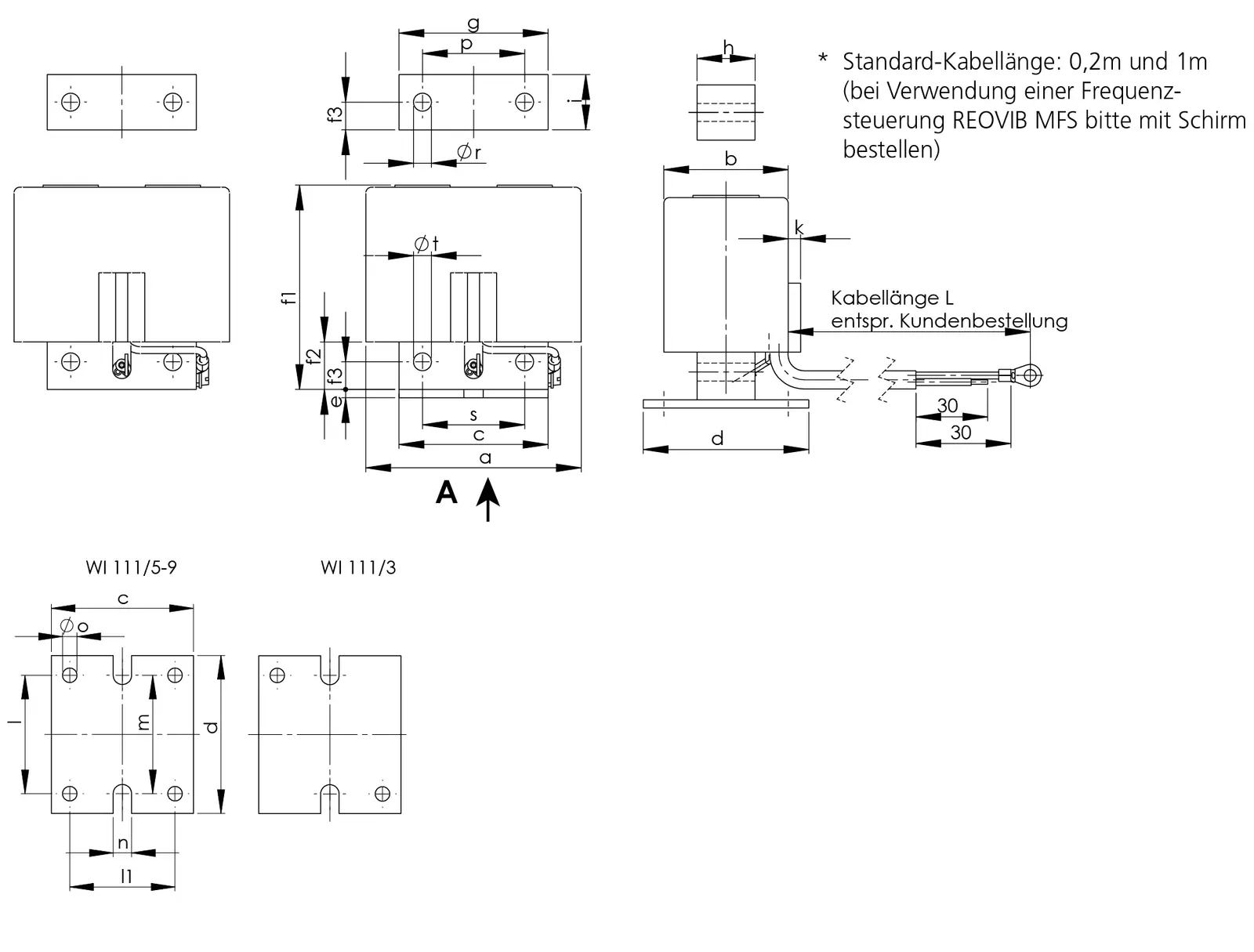 Disegno tecnico: Elettromagnete REOVIB WI 111