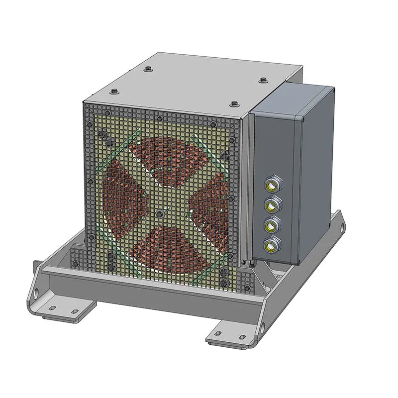 Telaio di supporto per autocarro con combinazione induttanza in aria/ventilatore
